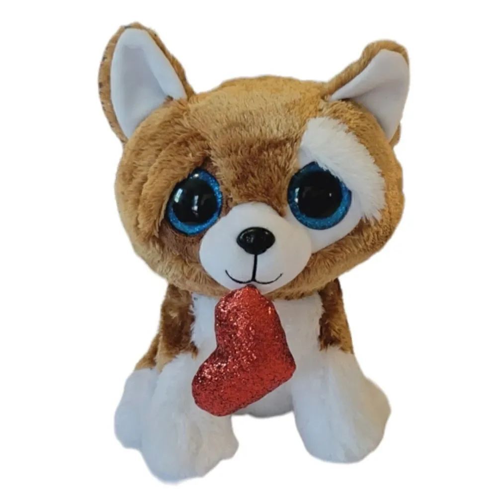Ty Tysilk Smootches Puppy With Red Sparkle Heart